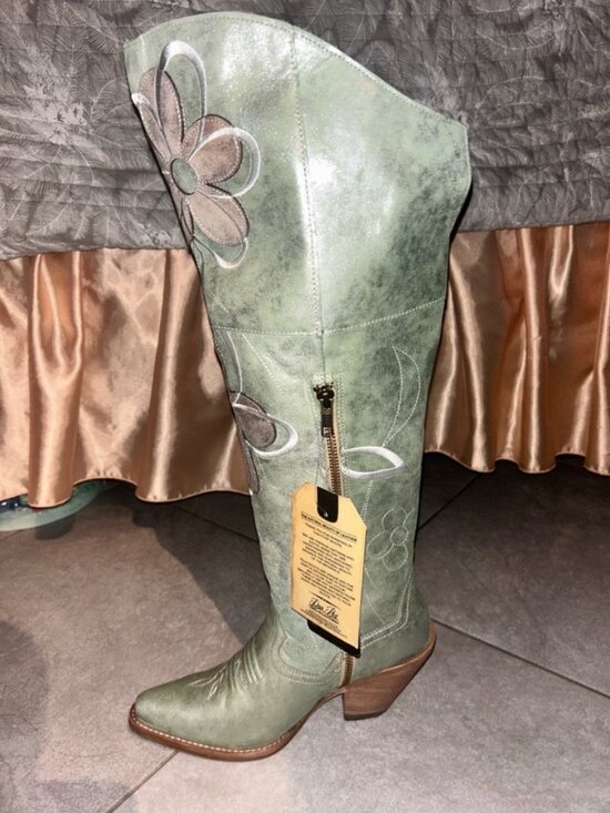 Dan Post Shoes - Dan Post Leather Jilted Floral Boots *NO LONGER MADE*